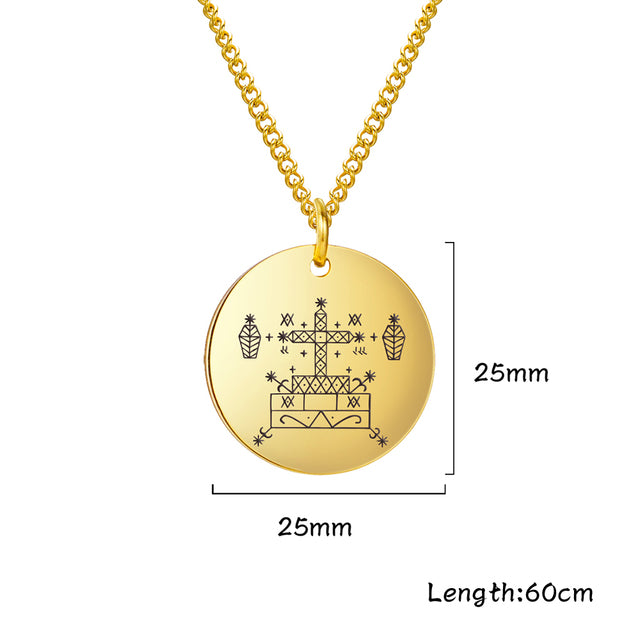 Elegant coller ornée de vèvé des loas Vodou