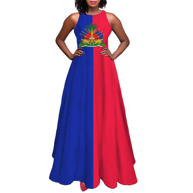 Robe Imprimée du drapeau Haitien
